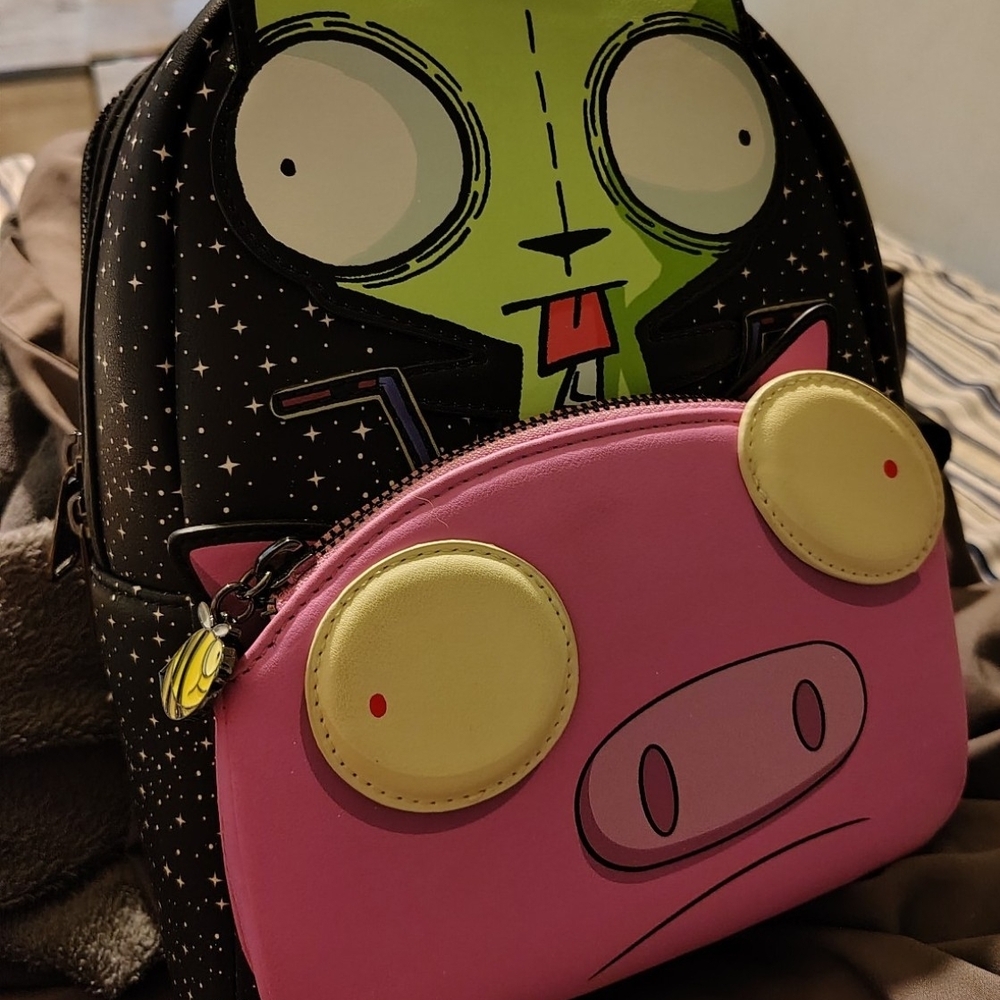 Kids Cartoon Character Backpack - Black, Pink, Green
